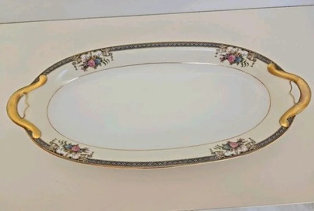 Serving Dishes - Noritake Grasmere Serving Platter Celery And Bowl